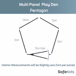 Safetots Multi Panel Play Den - Black, Pentagon