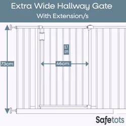 Safetots Extra Wide Hallway Baby Gate - Black, 140.4cm  - 146.4cm