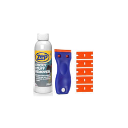 Sticky Stuff Remover 250ml and Scraper Tool Bundle with 5 Plastic blades work as an Adhesive Remover, Glue Remover, Sticker Remover and Glue Remover
