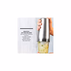 Andrew James Boston Cocktail Shaker Set | 10 Cocktail Accessories Including Muddler Jigger Hawthorne Strainer and Twisted Bar Spoon | Gift Box Â (S