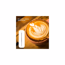 Milk Jug Stainless Steel for Frothing and Coffee Machine 350ml Barista Style Metal Jug Steady Pour Lip and Measuring Scale Milk Art Pen