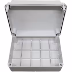 Junction box 300 x 220 x 120mm weatherproof adaptable enclosure IP56 PVC outdoor with hinge screws (1)
