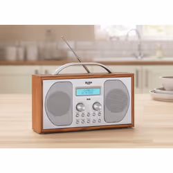 DAB/ FM STEREO RADIO IN A WOODEN CABINET