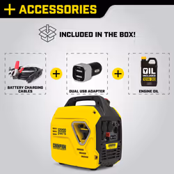 92001i 2200 Watt Petrol Portable Inverter Generator - 240V, 79cc Engine, 4.0L - The Mighty Atom - Super Lightweight, True Sine Wave, EZ Start, Ultra