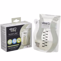 30 x Vital Baby Nurture Easy Pour Breast Milk Storage Bags Simple To Fill, 250ml