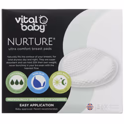 56 x Vital Baby Nurture Ultra Comfort Breast Pad Dry, Comfortable and Absorbent