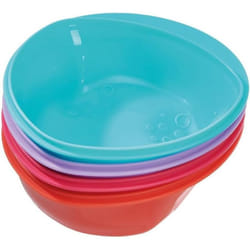 Nourish Scoop Feeding Bowls - Food Mashing Zones - Easy Scoop Sides - Bright Colours - 4 Months+ - Fizz - 4pk