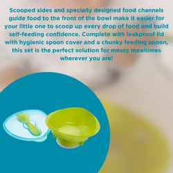 Nourish Power Suction Bowl â Weaning and Feeding Bowl â Strongest Suction â Non-Slip - Deep Sides - Chunky Feeding Spoon - BPA, Phthalates &