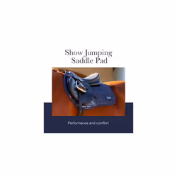 Show Jumping Suede EuroJump Square Saddle Pad - Saddle Pads for Horses - Equestrian Riding Equipment and Accessories - (Grey - Large)