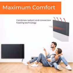 Radialight Klima Designer Electric Panel Heater / Infrared Convector Radiator + Timer - 1000w