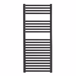 Bray Black Straight Towel Warmer / Heated Towel Rail Radiator - Central Heating - 50 cm, 120 cm