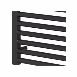 Bray Black Straight Towel Warmer / Heated Towel Rail Radiator - Central Heating - 50 cm, 120 cm