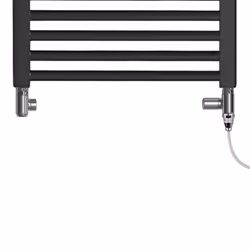 Bray Black Straight Towel Warmer / Heated Towel Rail Radiator - Dual Fuel - 50 cm, 120 cm