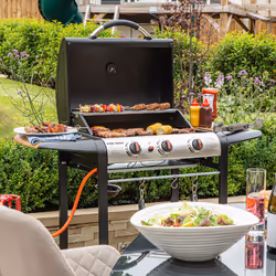 George Foreman GFGBBQ3BW outdoor barbecue/grill Cooking station Propane/butane Black, Wood - Additional view 5