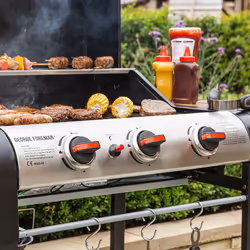 George Foreman GFGBBQ3BW outdoor barbecue/grill Cooking station Propane/butane Black, Wood - Additional view 6