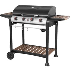 George Foreman GFGBBQ4BW outdoor barbecue/grill Cooking station Propane/butane Black, Wood