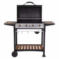 George Foreman GFGBBQ4BW outdoor barbecue/grill Cooking station Propane/butane Black, Wood