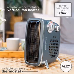 Russell Hobbs Fan Heater 1.8kW Retro Horizontal/Vertical RHRETHFH1001G