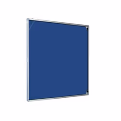 Magiboards Blue Felt Lockable Noticeboard Display Case Portrait 600x90
