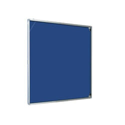Magiboards Blue Felt Lockable Noticeboard Display Case Portrait 600x90