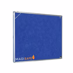 Magiboards Fire Retardant Blue Felt Lockable Noticeboard Display Case