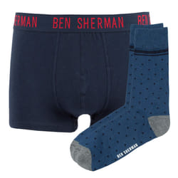 Mens Boxers & Socks Box Set Trunks Ben Sherman Underwear Size S-Xl - Navy, XL