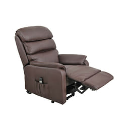 Rise and Recline Power Electric Lift Chair Armchair Bonded Leather - Brown