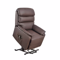 Rise and Recline Power Electric Lift Chair Armchair Bonded Leather - Brown