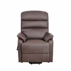 Rise and Recline Power Electric Lift Chair Armchair Bonded Leather - Brown