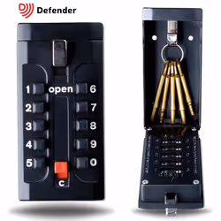 Defender Wall Mounted Key Safe - Push Button Combination Key Safe Outdoor - Wall Mount Key Lock Box - Push Button Wall Mounte ...