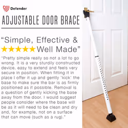 Adjustable Security Bar Door Brace - Non Slip Telescopic Locking Pole for Doors - Jammer for French Doors Sliders