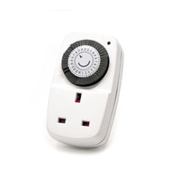 Mini 24 Hour Segment Timer Switch - Energy Saver Timer Standard Size - Hour Plug-in Timer Socket Set - 240v 3 Pin Plug with Programmable Time