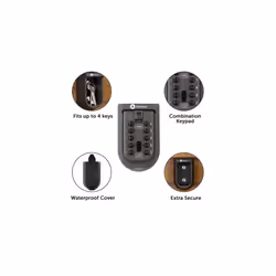Mini Combination Outdoor Key Safe - Waterproof Wall Mounted Push Button KeySafe Outdoor Key Box - Free Fixing Kit - Wall Mount Key Lock Box - Push