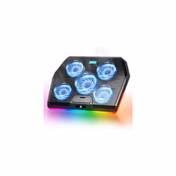 TECKNET RGB Gaming Cooling Pad Quiet Laptop and Notebook Cooling Pad With 5 Fans, Touch Button and Blue LED Laptop Cooler fit ...