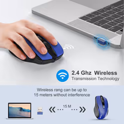 Pro Wireless Mouse, 4000 DPI, 2.4G Ergonomic Optical Mouse, Computer Mouse for Laptop, Windows, Chromebook, 6 Button Mouse, 24-Month Battery Life, 6