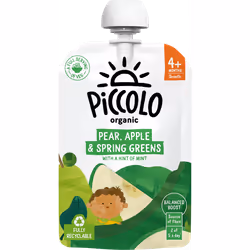 Piccolo Organic Pear, Apple & Spring Greens 100G