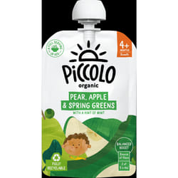 Piccolo Organic Pear, Apple & Spring Greens 100G
