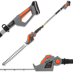 Terratek 20V Long Reach Cordless Electric Hedge Trimmer 2.4m Telescopic