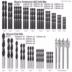 Terratek 246pc Combination Drill Bit Set | HSS Titanium Twist Drill Bits, Masonry Drill Bits, Wood Drill Bits & Screwdriver Bits