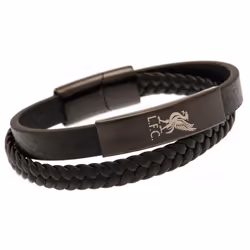 Liverpool FC Black Leather Bracelet
