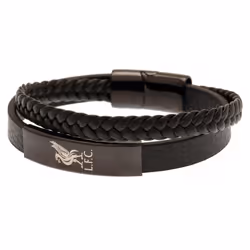 Liverpool FC Black Leather Bracelet