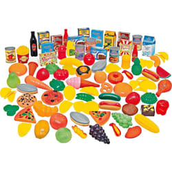 114 Piece Giant Play Food Set Fruit Vegetable Cakes Grocer Shop Toy Role Play