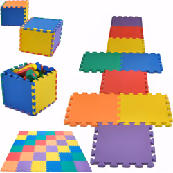 Pack Of 9 Eva Foam Play Mats Kids Interlocking Soft Foam 29cm Floor Exercise Tiles