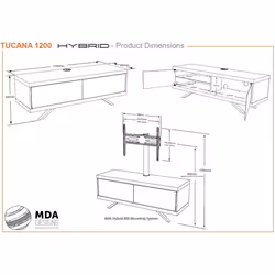 MDA Designs Tucana Hybrid TV Stand for upto 60 inch TVs - Walnut