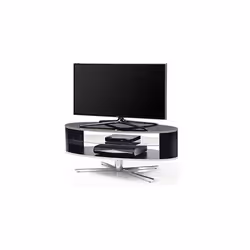 MDA Designs Orbit 1100BB Gloss Black TV Stand with Gloss Black Elliptic Sides for Flat Screen TVs up to 55