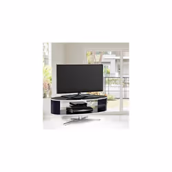 MDA Designs Orbit 1100BB Gloss Black TV Stand with Gloss Black Elliptic Sides for Flat Screen TVs up to 55