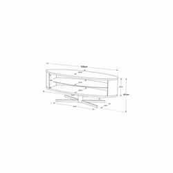 MDA Designs Orbit 1100BB Gloss Black TV Stand with Gloss Black Elliptic Sides for Flat Screen TVs up to 55 - Additional view 4
