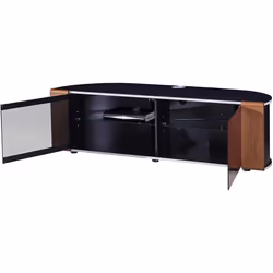 MDA Designs Sirius 1600 Black Cabinet with BeamThru Remote-Friendly Doors and Walnut/Oak Interchangeable Trims for Screen TVs up to 70" - Additional view 7