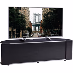 MDA Designs Sirius 1600 TV Cabinet Gloss Black Stand with BEAMTHRU Remote-Friendly Glass Door for Flat Screen TVs up to 70"