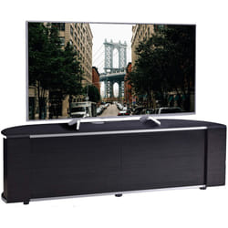 MDA Designs Sirius 1600 TV Cabinet Gloss Black Stand with BEAMTHRU Remote-Friendly Glass Door for Flat Screen TVs up to 70"